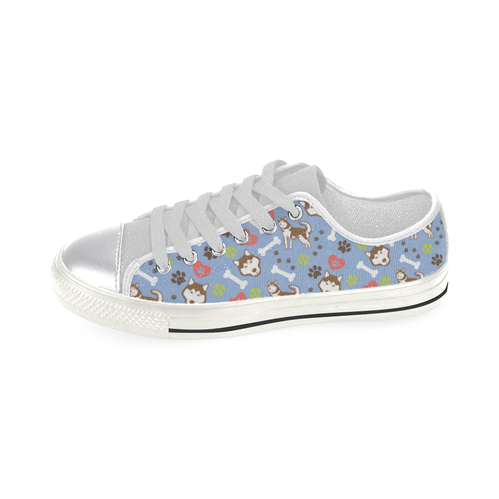 Alaskan Malamute Pattern White Women’s Classic Canvas Shoes