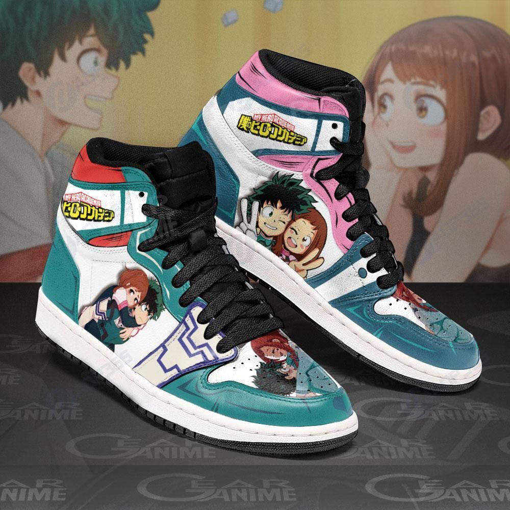 Izuku And Uraraka Sneakers My Hero Academia Anime Shoes Air Jordan 13 Shoes Hajd2403310