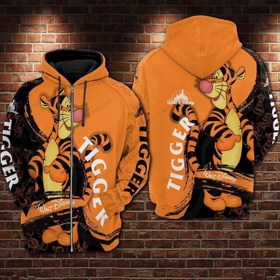 Winnie The Pooh Tigger Zip Hoodie 3D 3Zh-U8K1