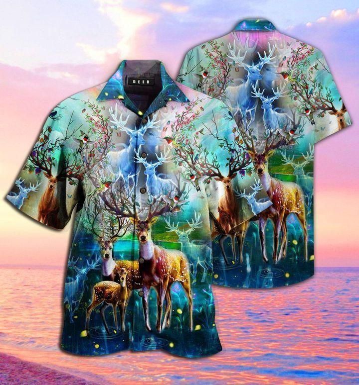 Amazing Magic Deer Unisex Hawaii Aloha Shirts Ha10540