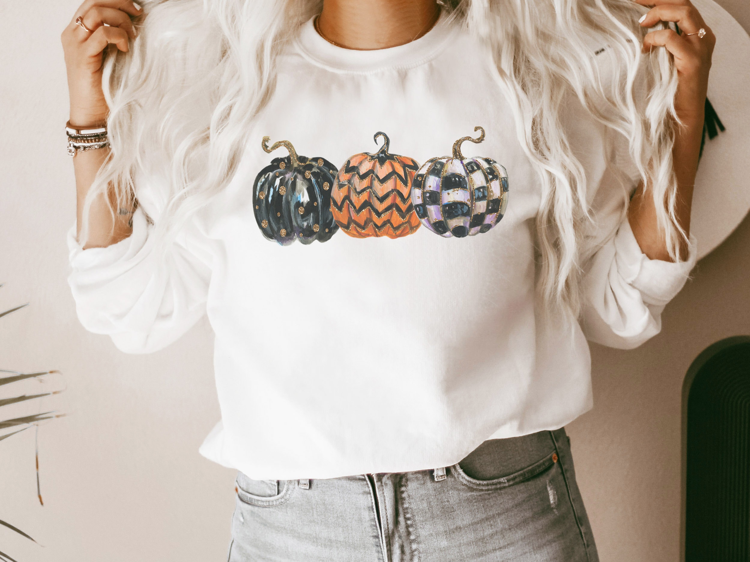 Pumpkin Sweatshirt, Thanksgiving Sweatshirt Pumpkins, Glitter Pumpkin, Long Sleeve Pullover, Sweater Mom Fall Crewneck Sweater, Plus Sizes - Fall Outfits, Shirtshack Boutique