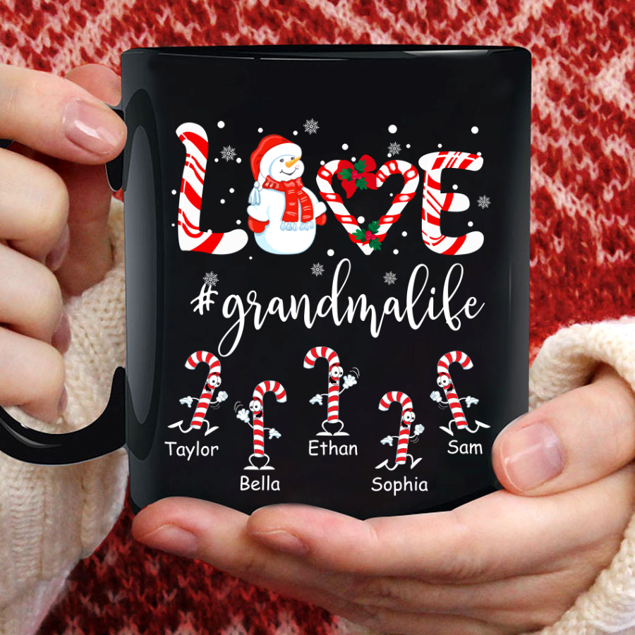 Love Grandma Life Candy Christmas Mug