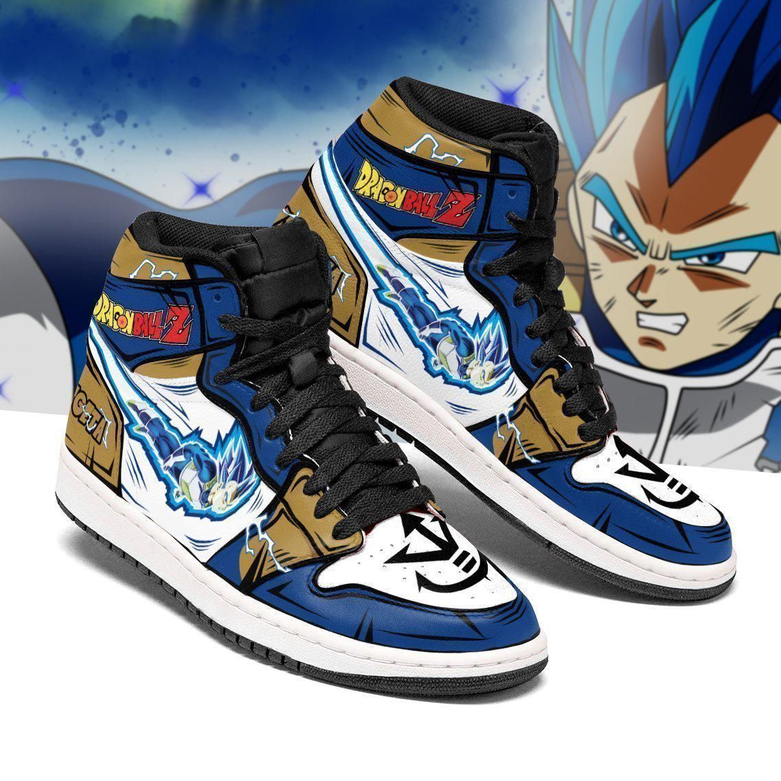 Vegeta Blue Sneakers Dragon Ball Z Custom Anime Shoes Jordan Sneaker