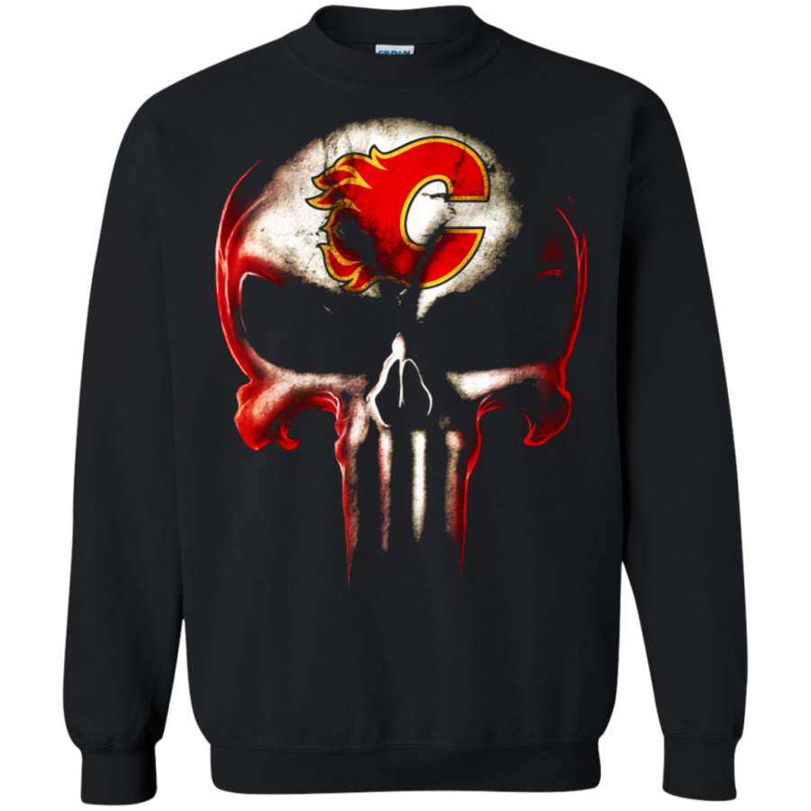 AGR Calgary Flames The Punisher Mashup Ice Hockey Sweatshirt