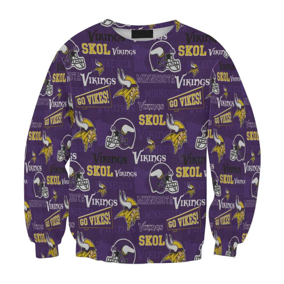 Minnesota Vikings Emblem V11 Gift For Fan 3D Full Printing Sweatshirt