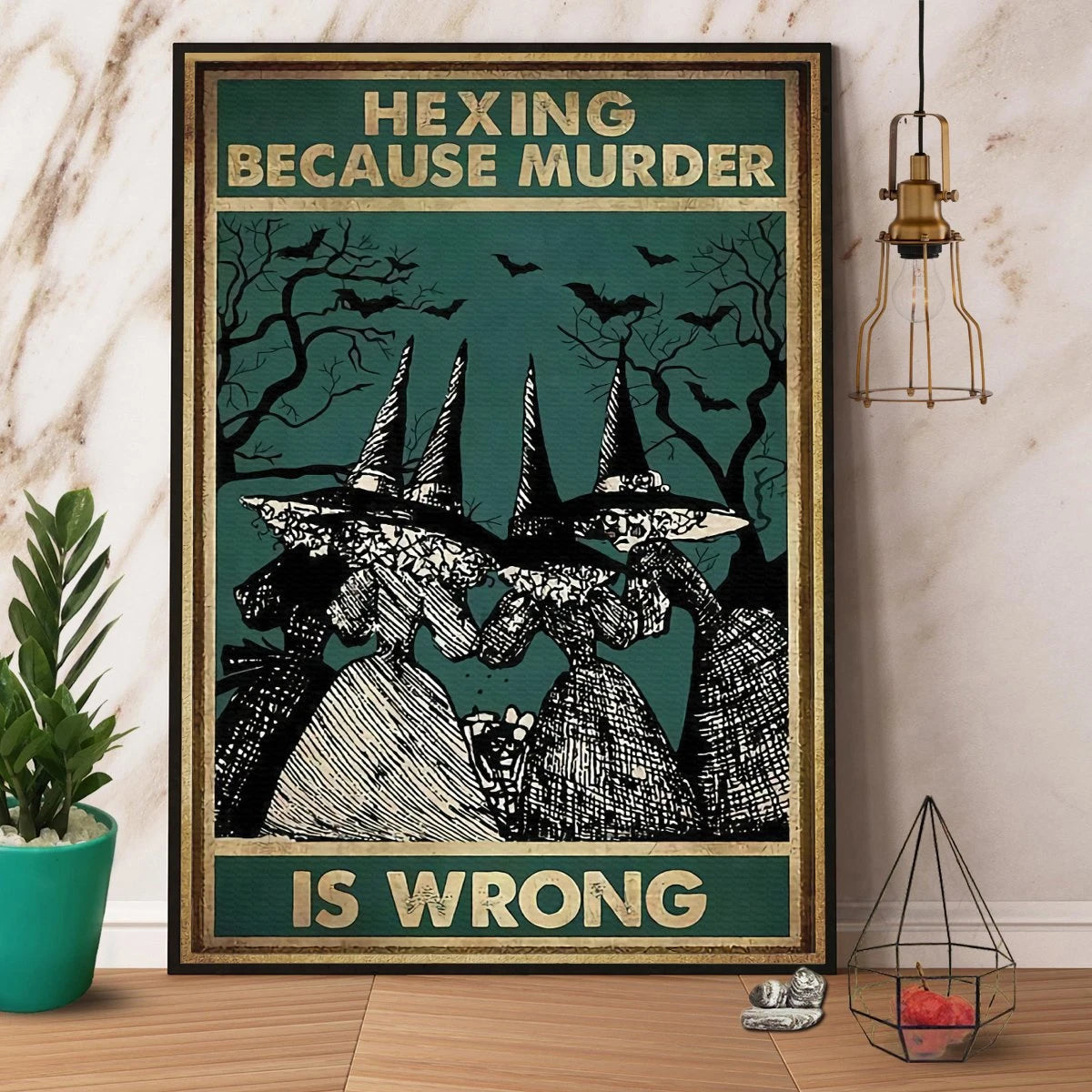 Hexing Because Murder Is Wrong Halloween Witch Canvas Prints Poster Wall Art