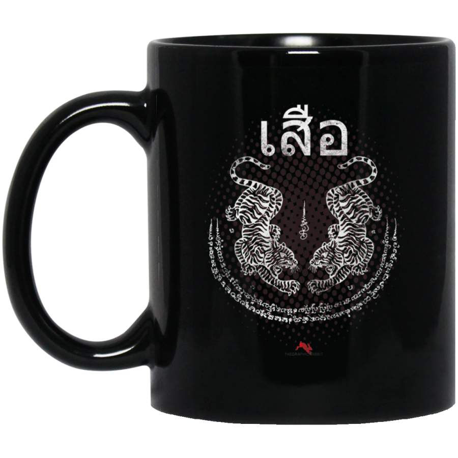 Twin Tiger Sak Yant Muay Thai Kickboxing Coffee Mug