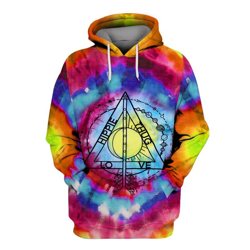 Hippie Thug Love 3D Hoodies T-Shirt Long Sleeve Birthday Gifts For Men Women Friends – T162