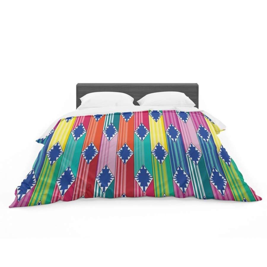 Annelineophia “Blanket” Rainbow Tribal Featherweight 3D Customize Bedding Set Duvet Cover Set Bedroom Set Bedlinen