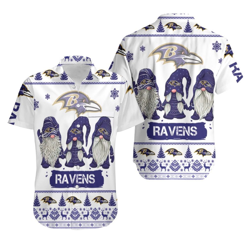 Christmas Gnomes Baltimore Ravens Ugly Sweatshirt Hawaii Shirt Ha85002