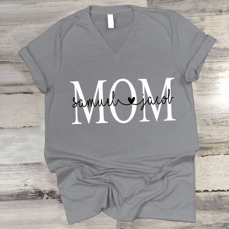 Personalized Mom Shirt Gift For Grandma V-Neck