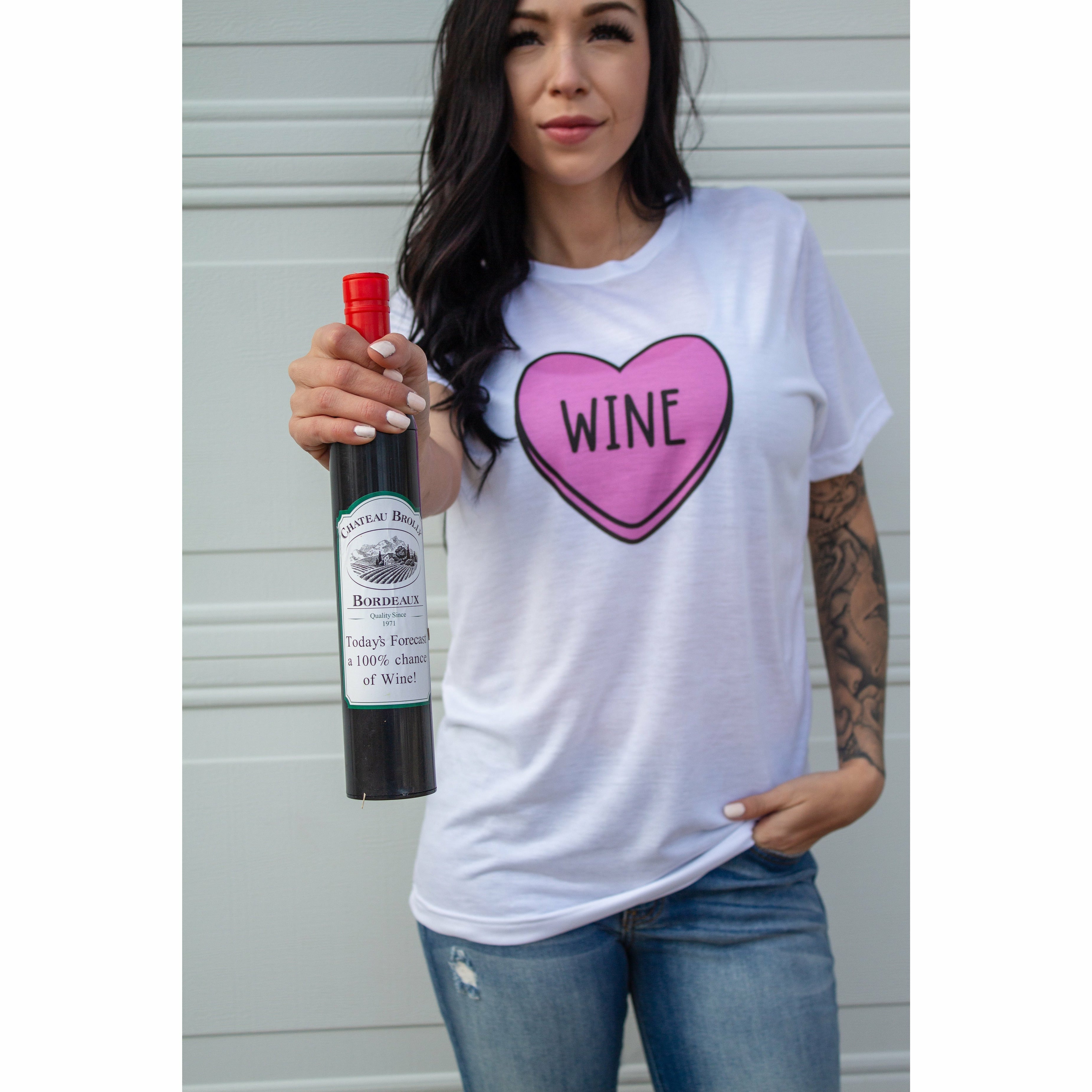 Wine Candy Heart Tee