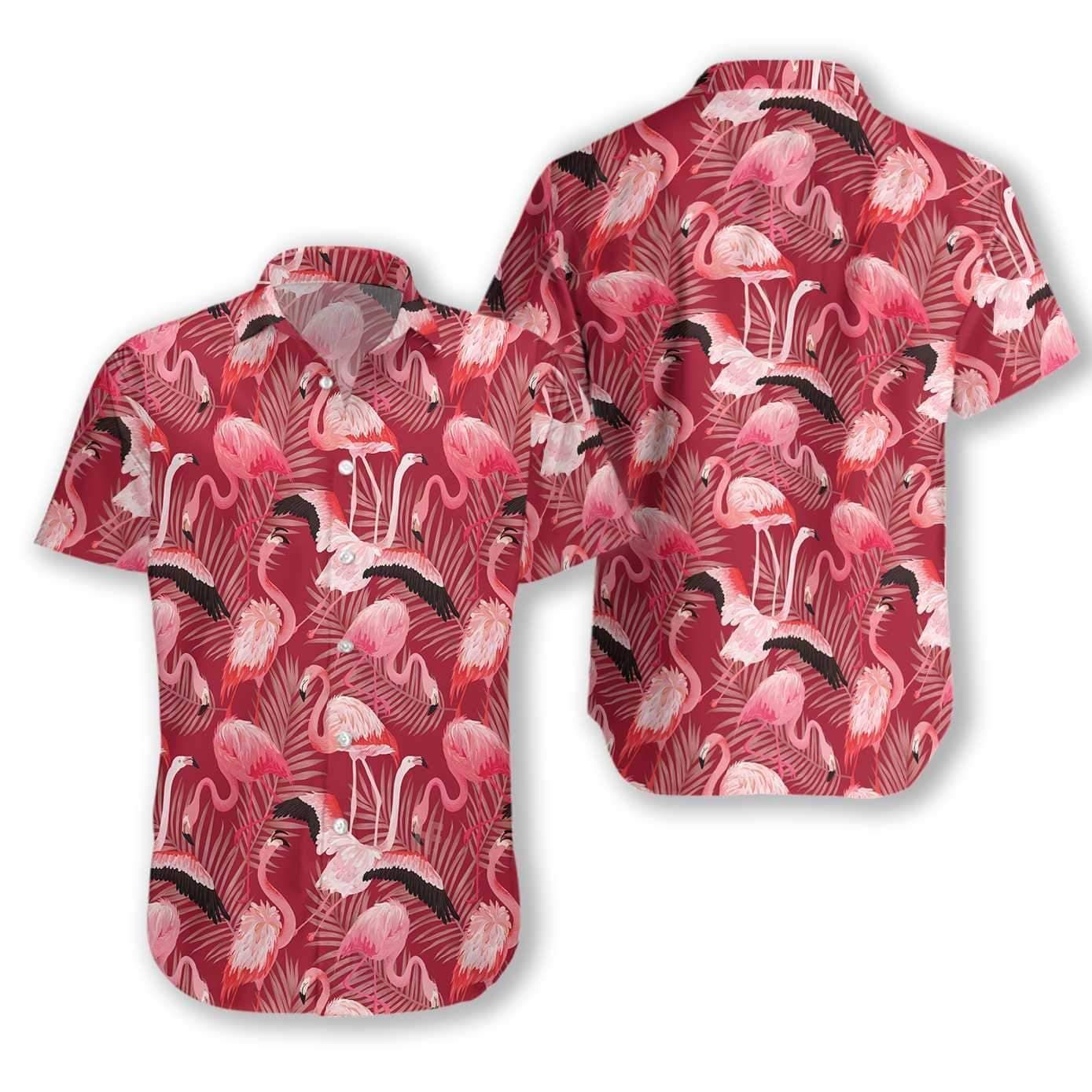 Discover Cool Flamingo Red Christmas Hawaii Aloha Shirts Ha42085