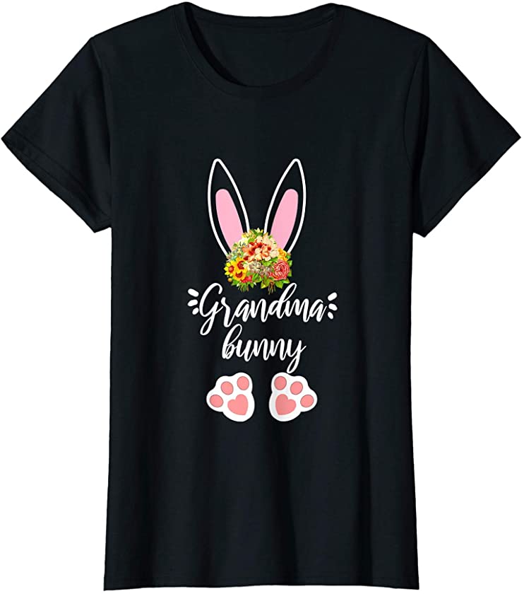 Womens I’m The Grandma Bunny Matching Family Easter Party hunting T-Shirt