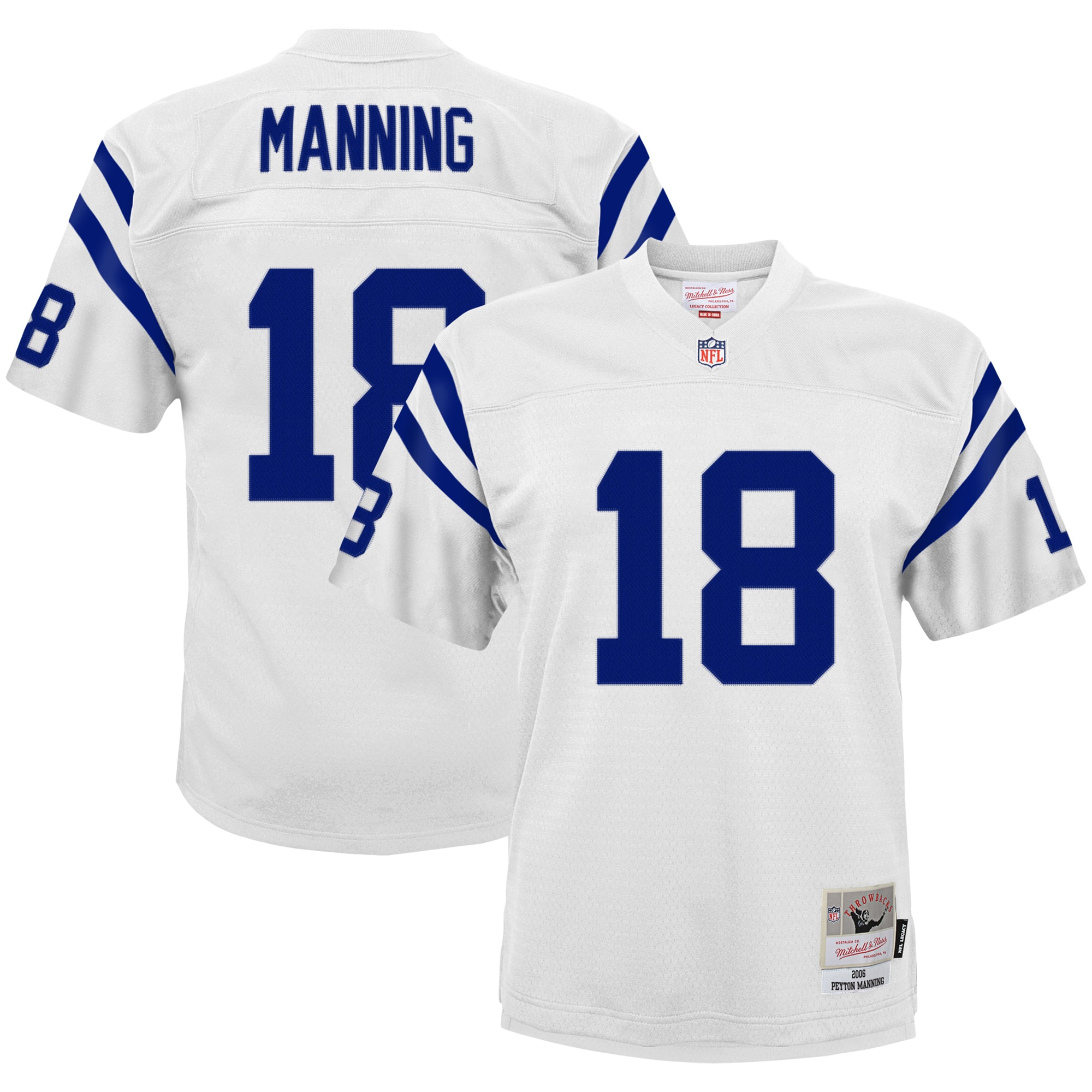 Peyton Manning Indianapolis Colts Mitchell & Ness Youth 2006 Retired Player Legacy Jersey – White