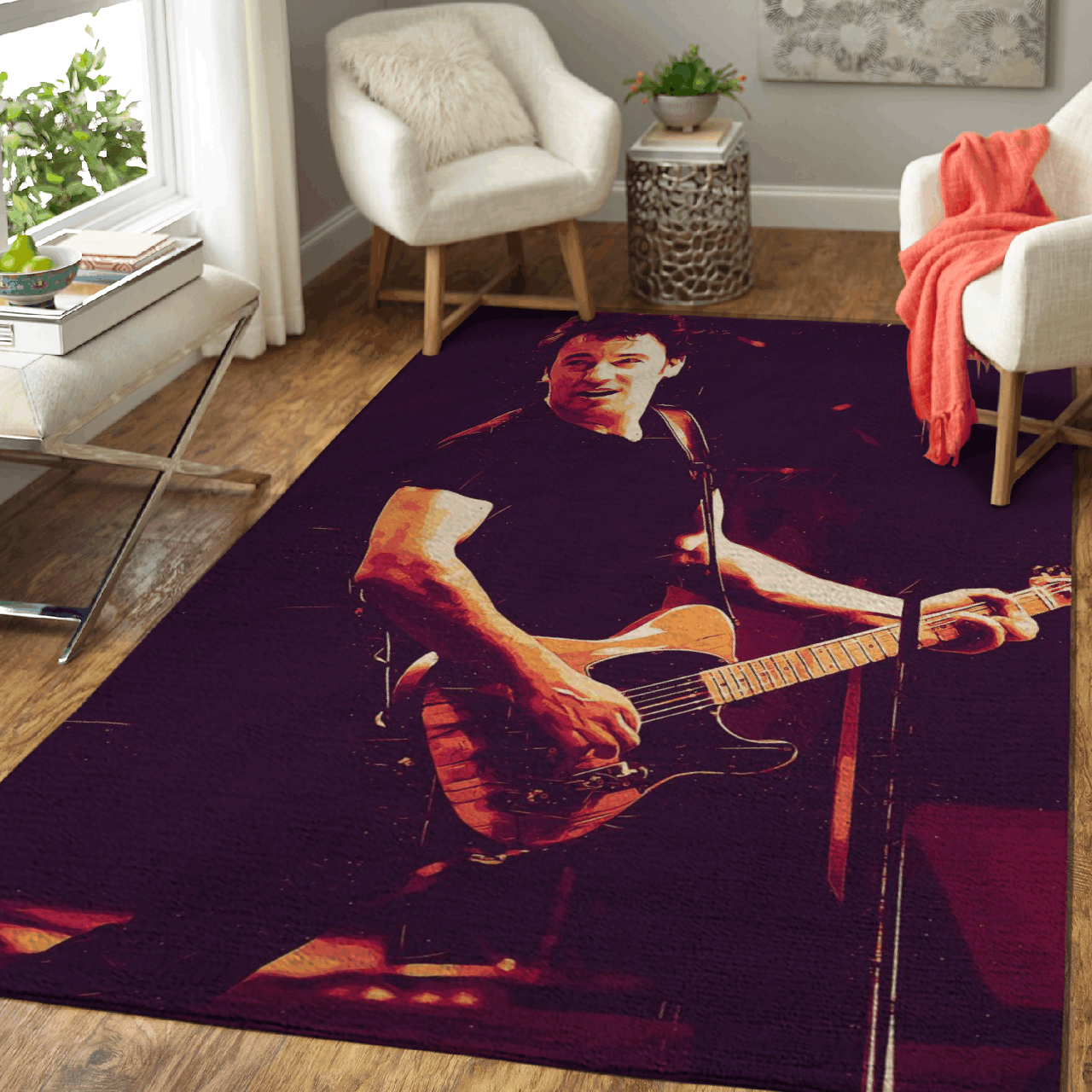Bruce Springsteen Rock Music Art Area Rug