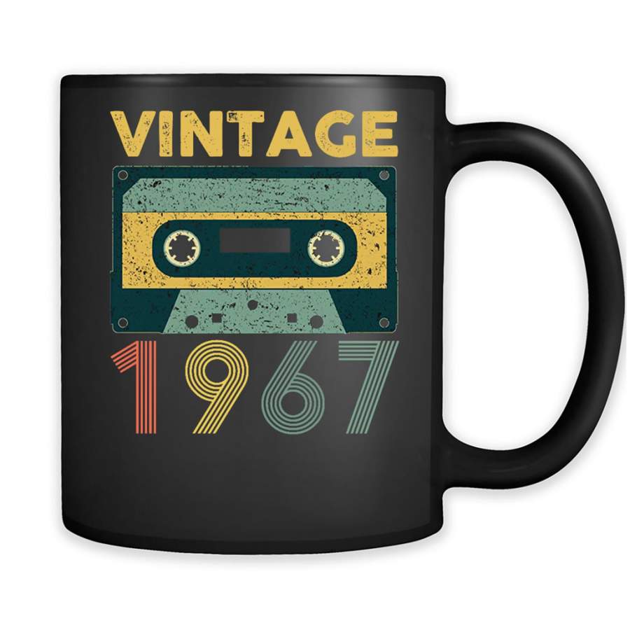 40th Birthday Gift Vintage 1967 Year Old Mixtape – Full-Wrap Coffee Black Mug