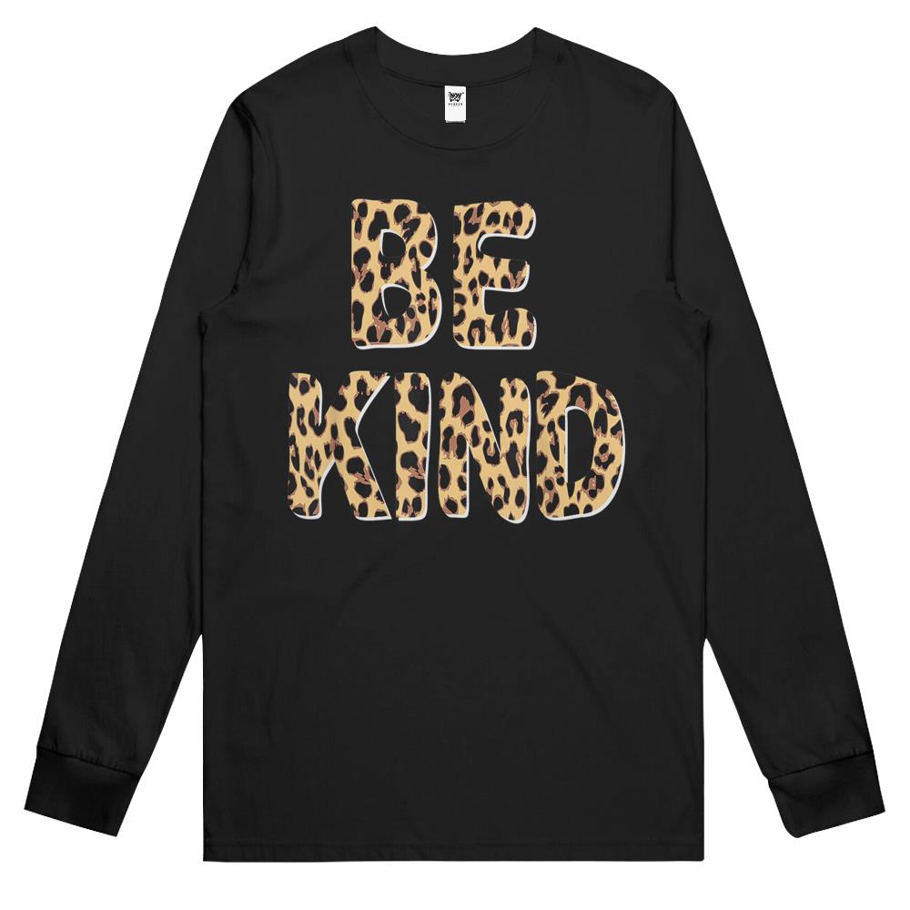 Be Kind Shirt, Be Kind Long Sleeve T Shirts, Be Kind Sign Language Shirt, Be Kind Women Leopard Print Kindness Inspirational Teacher Long Sleeve T Shirts