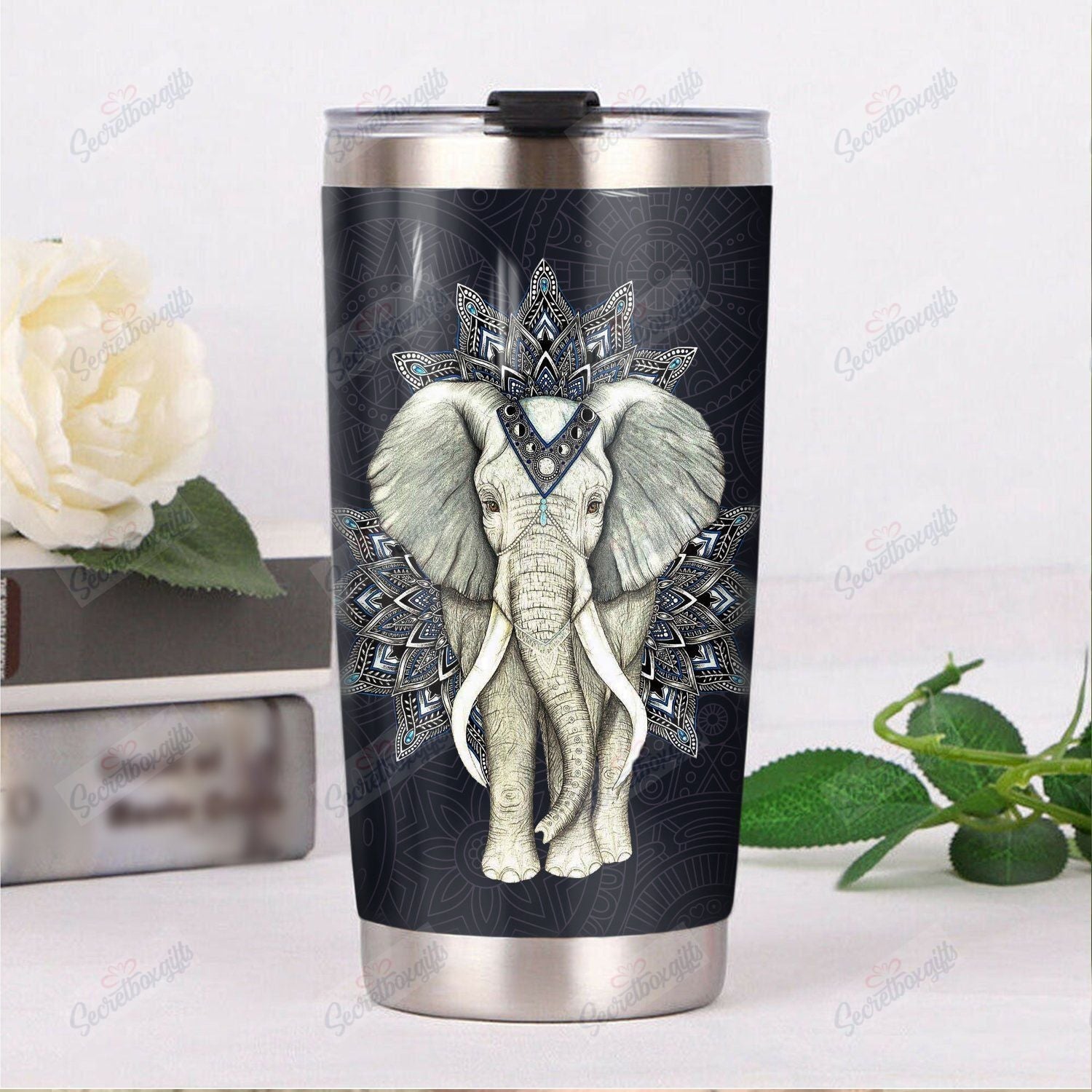 Personalized Elephant Th0911360Cl Stainless Steel Tumbler Travel Customize Name, Text, Number, Image