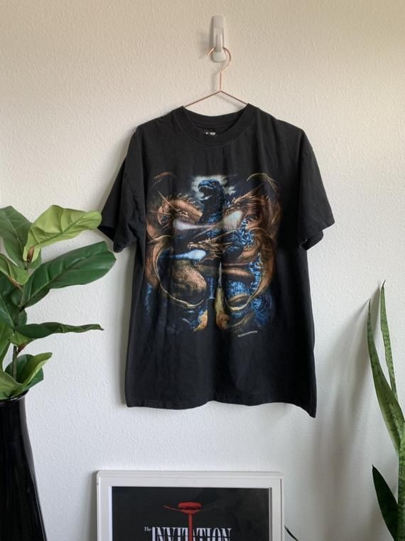 Vintage Godzilla King Ghidorah Toho Black Promo Shirt