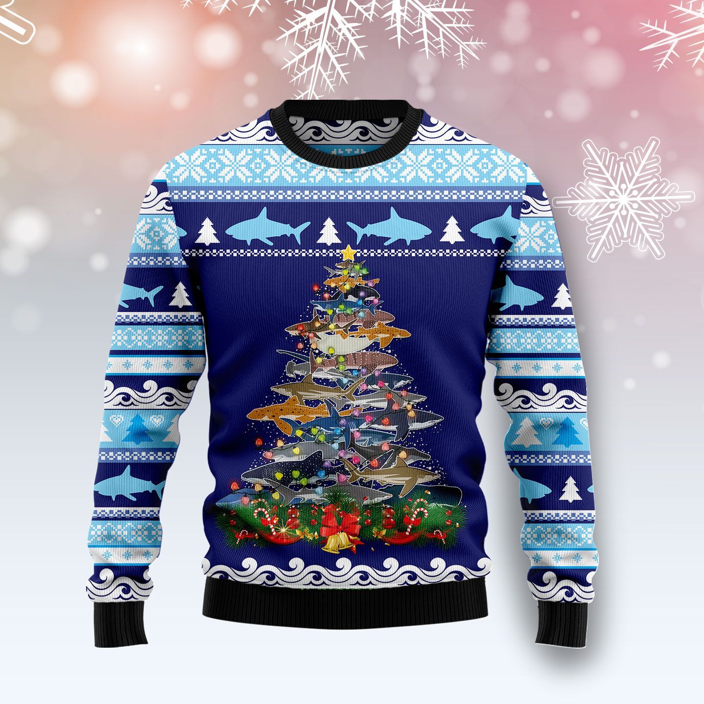 Shark Christmas Tree Ugly Christmas Sweater | For Men & Women | Adult | Us4371