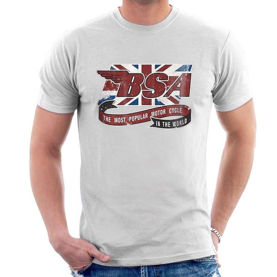 NEW BSA VINTAGE SIGN T-SHIRT Distressed Classic Retro Motorcycles