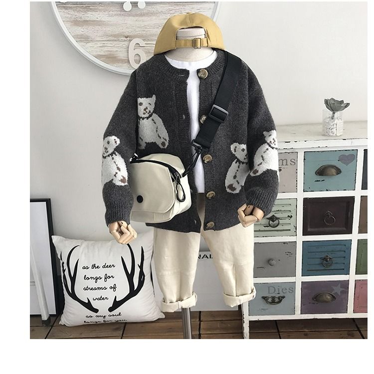 Baby boys and girls Cardigan sweater 2-11years autumn and winter Cartoon jacquard knitting outwear children’s clothing christmas alx