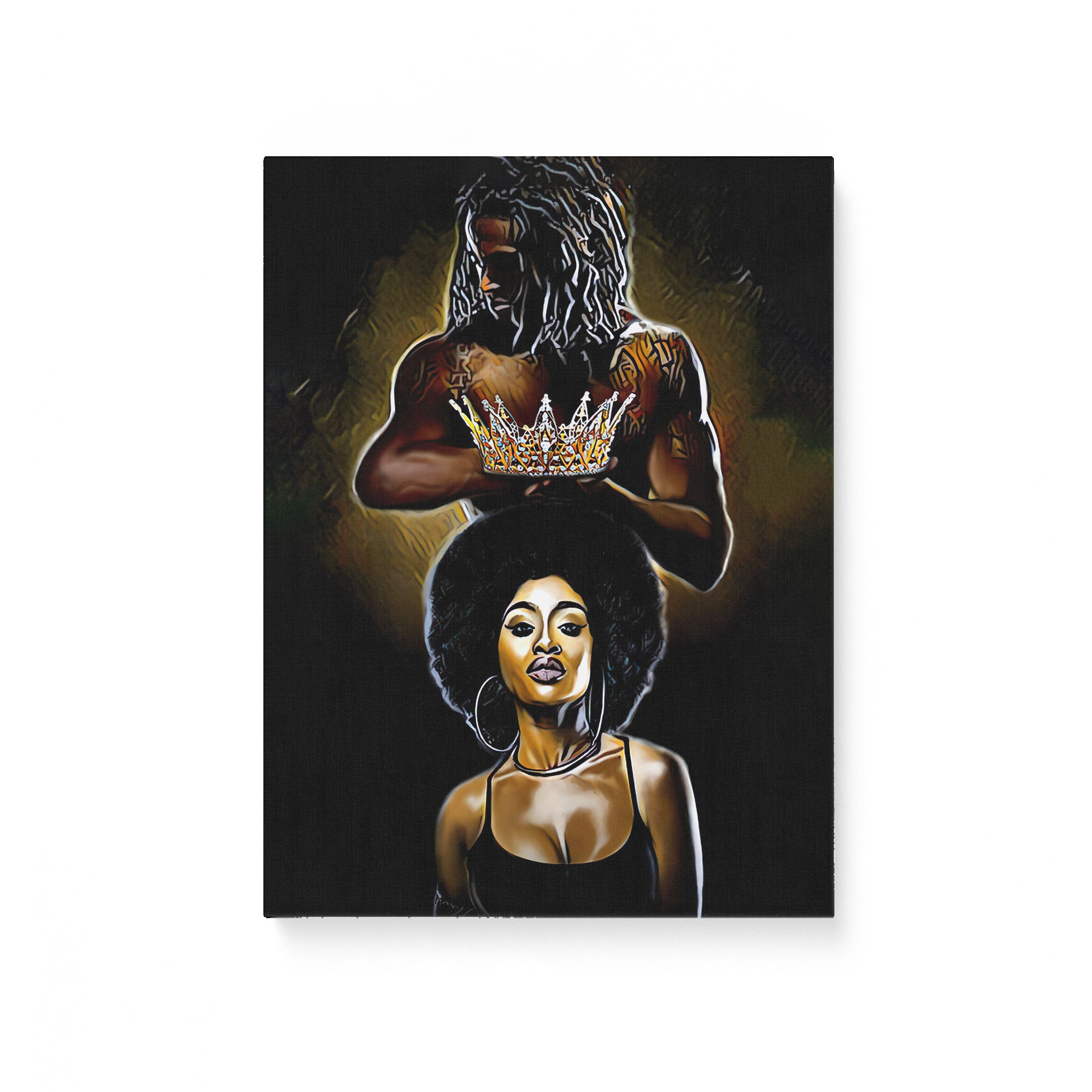 Black King And Queen Crown Canvas Prints