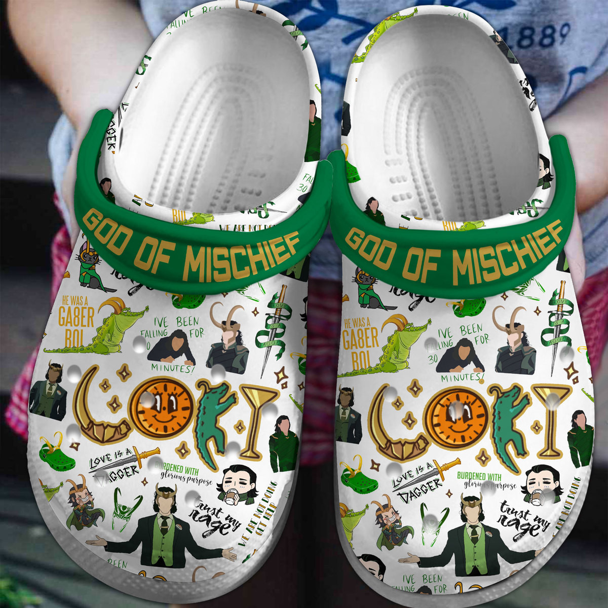 God of Mischief Movie Crocs Crocband Clogs Shoes Comfortable For Men Women and Kids