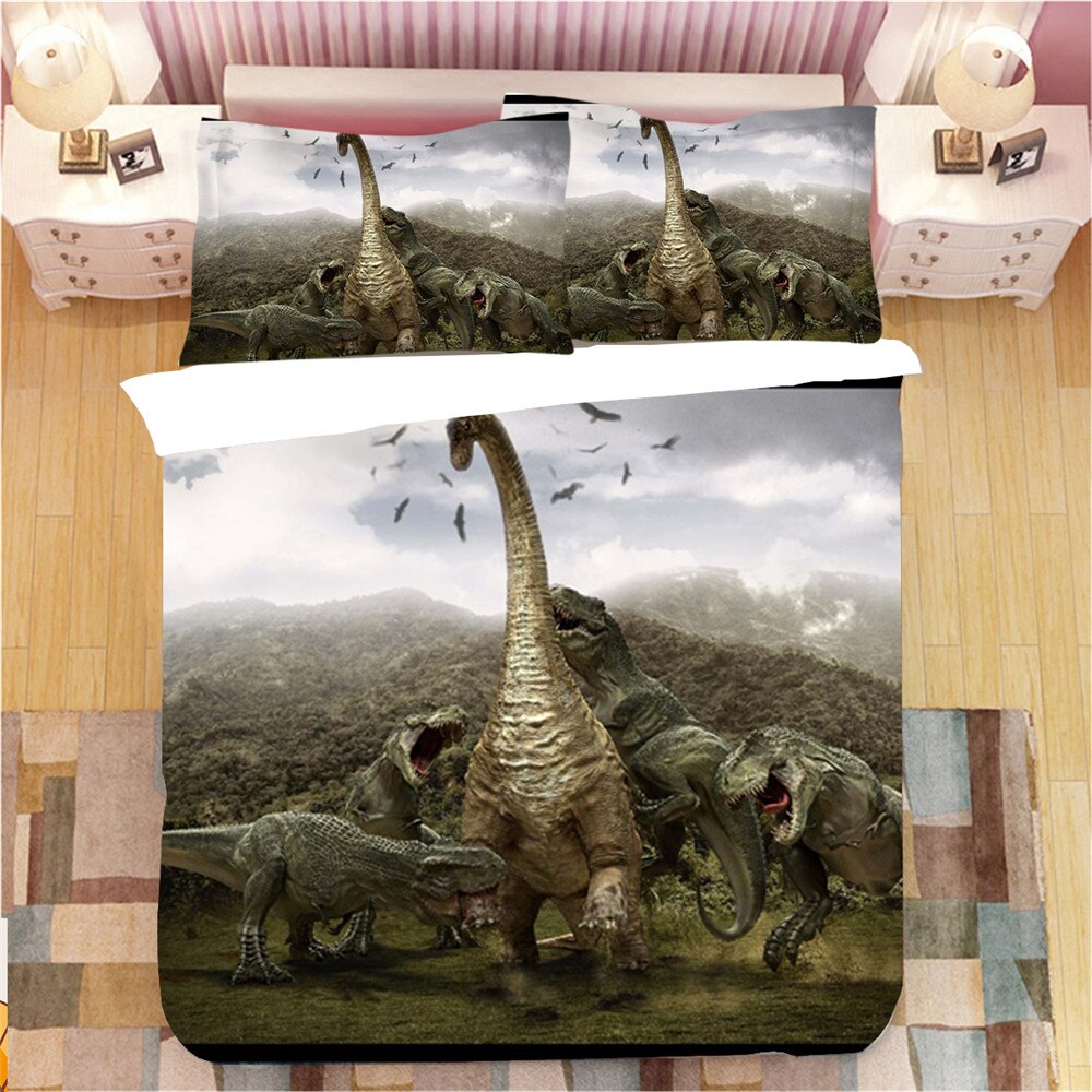 3D Dinosaur Bed Set Boys Bedclothes Childrens Bed Linen Set Bed Duvet Cover Au Eu Teens Bedding Set