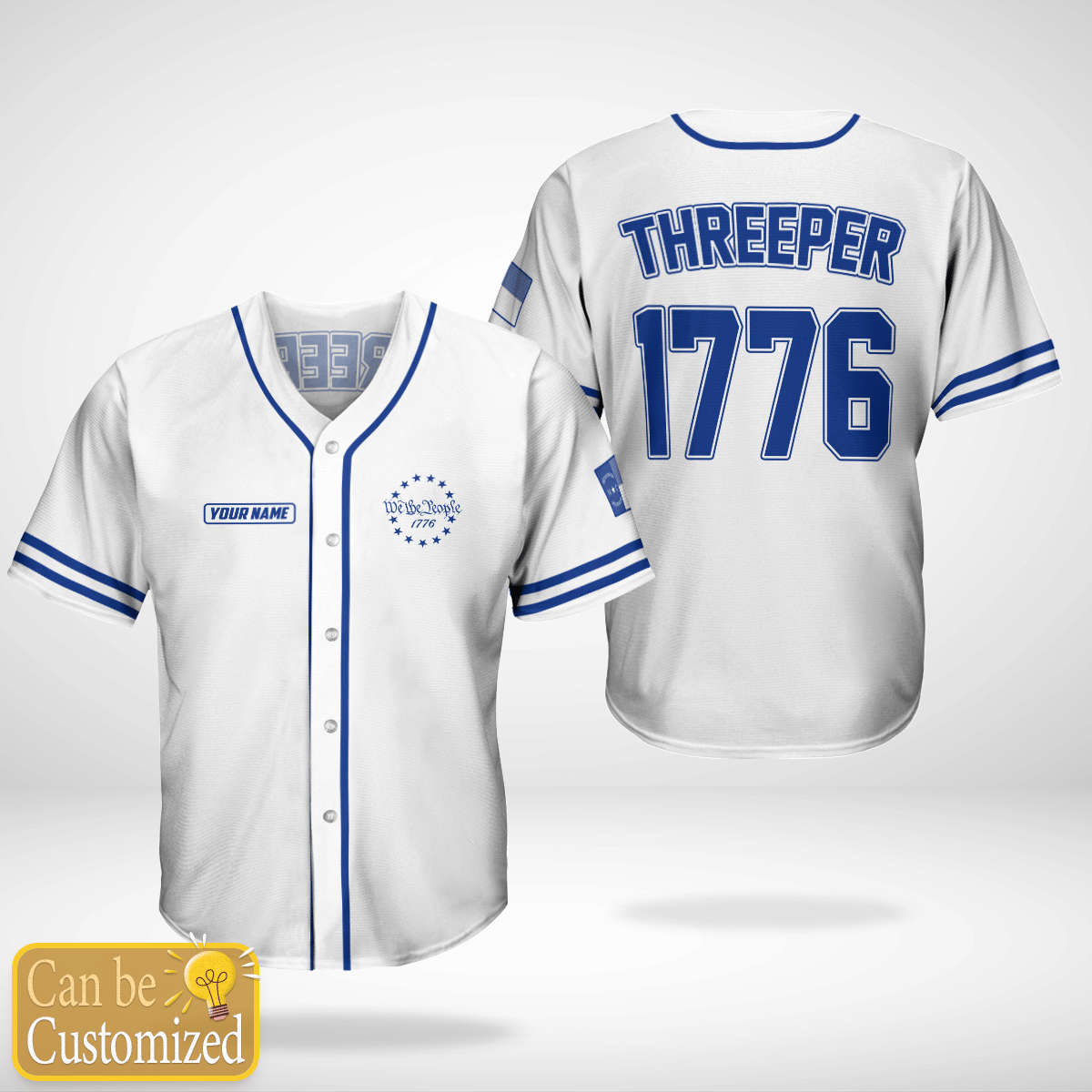 Pnd North Carolina  Threeper 1776 3D Printed Baseball Jersey