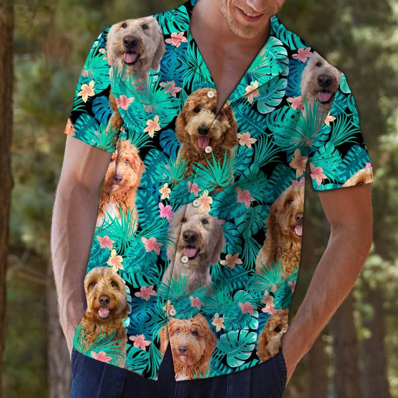 Artsyhomes Goldendoodle Tropical Hawaiian Ha84035