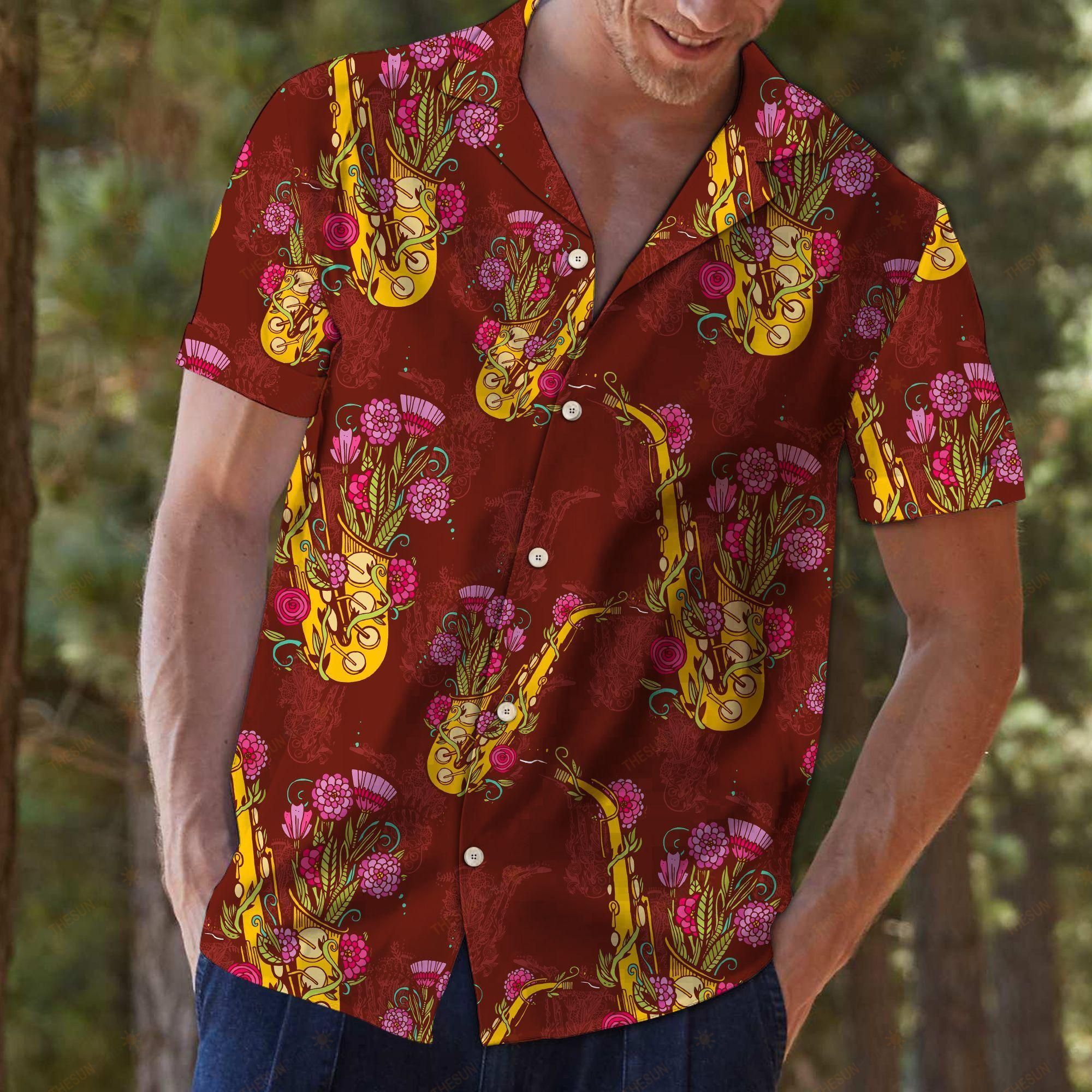 Saxophone Flower Hawaiian Shirt Ha107255