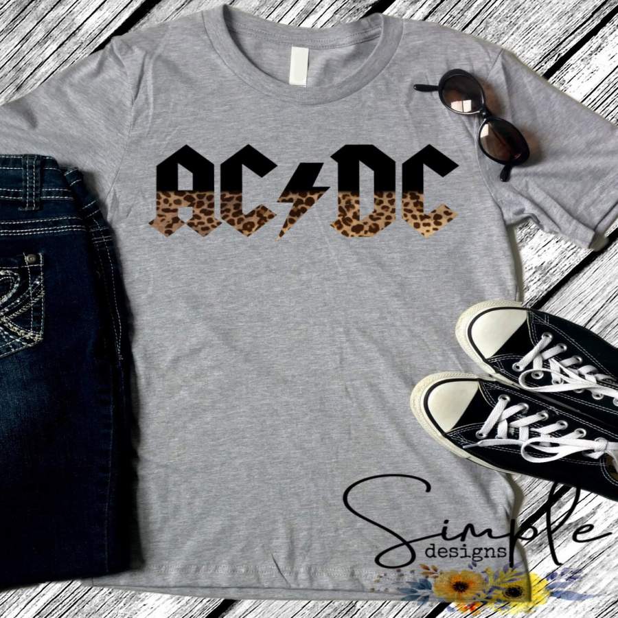 AC/DC Leopard T-shirt, Custom Tees, Tank Tops