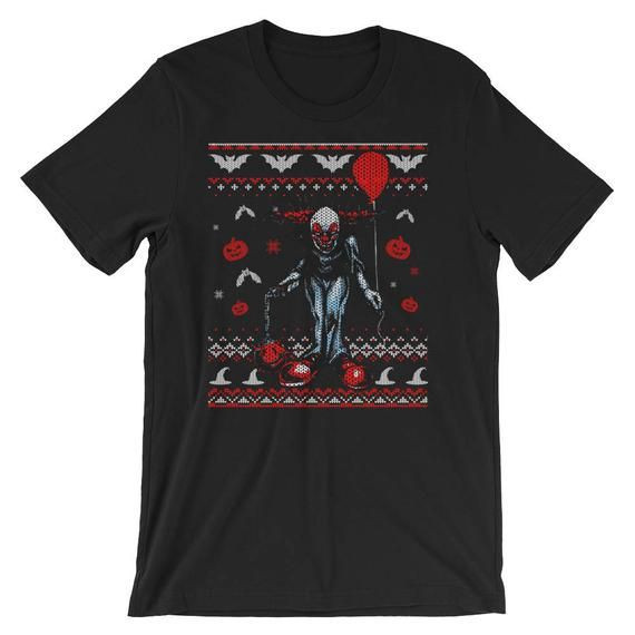 Clown Halloween Christmas Sweater Style Short Sleeve Shirt