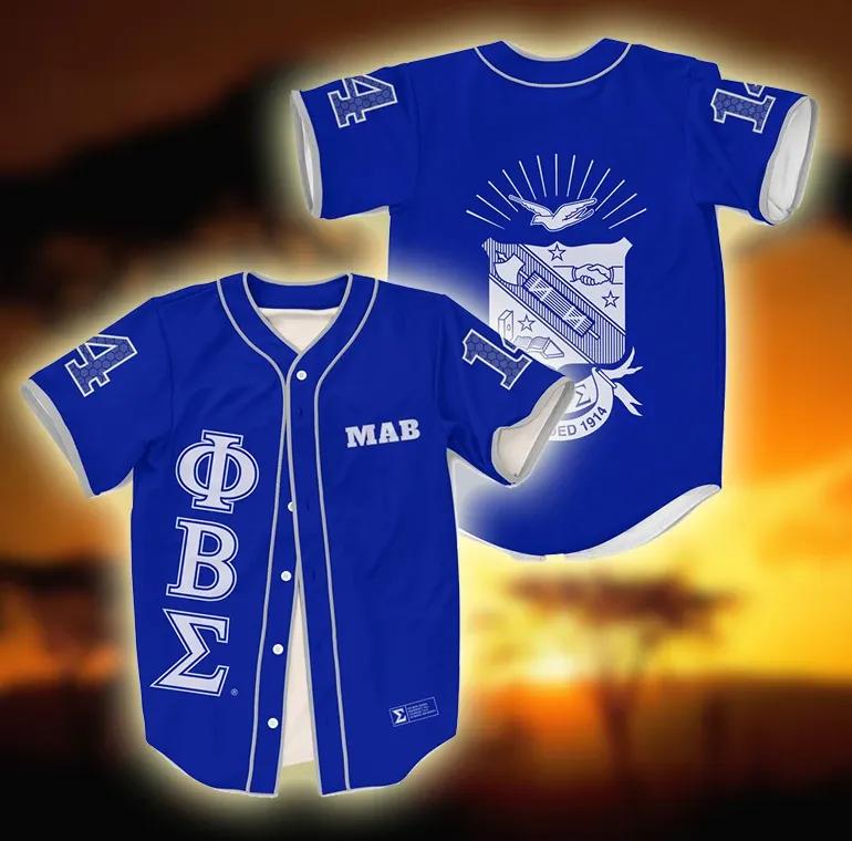 Baseball Jersey Phi Beta Sigma Fraternity Large Shield Mab-Za1211