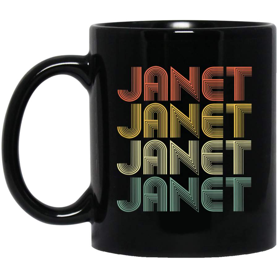 Janet Retro Personalized First Name 1970s Vintage Coffee Mug