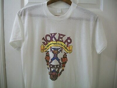 Vintage Marijuana T Shirt M Joker Rolling Paper Graphic 70s Devknit 50/50 Zig Za 5099