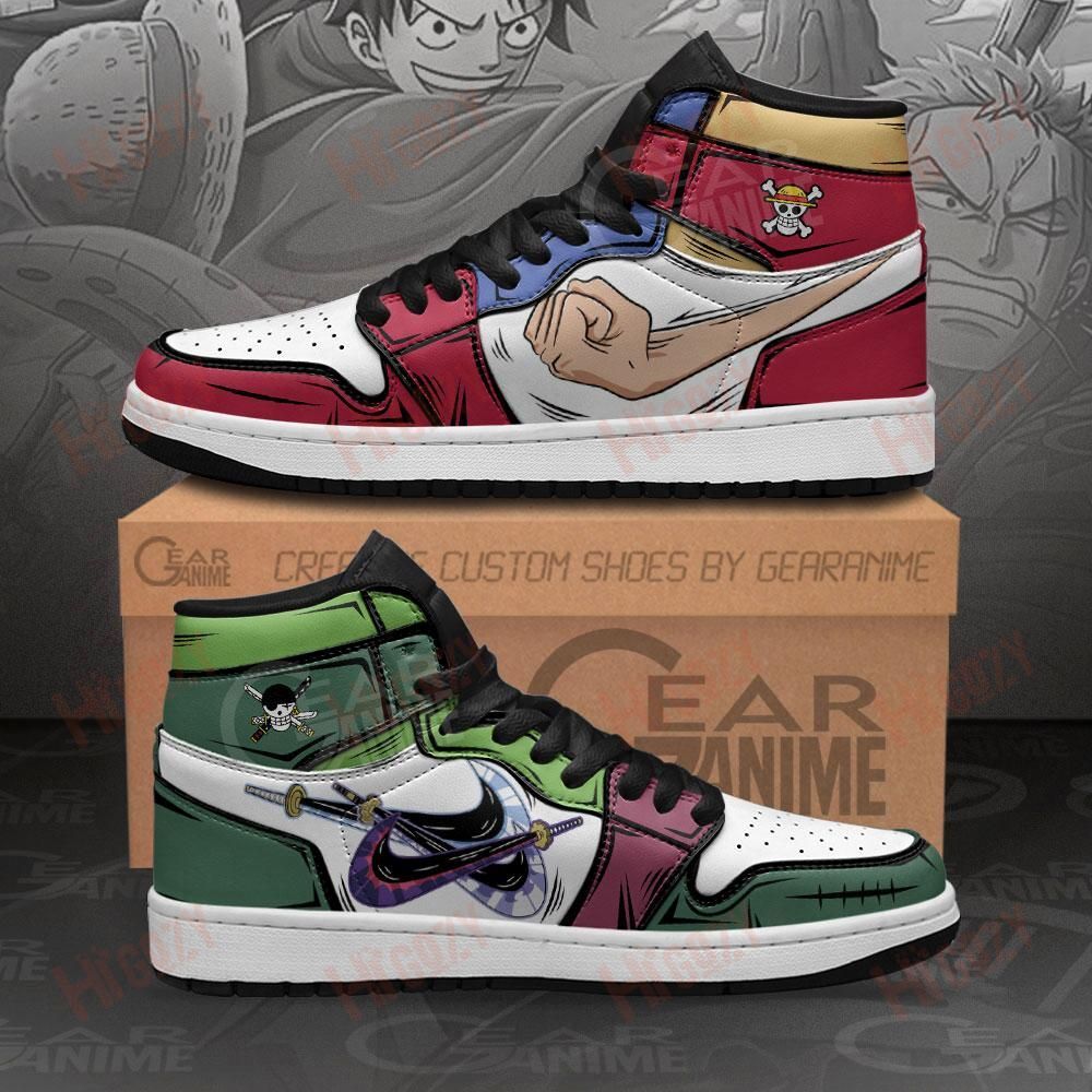 Zoro & Luffy Sneakers Gomu Gomu And Santoryu One Piece Anime Shoes