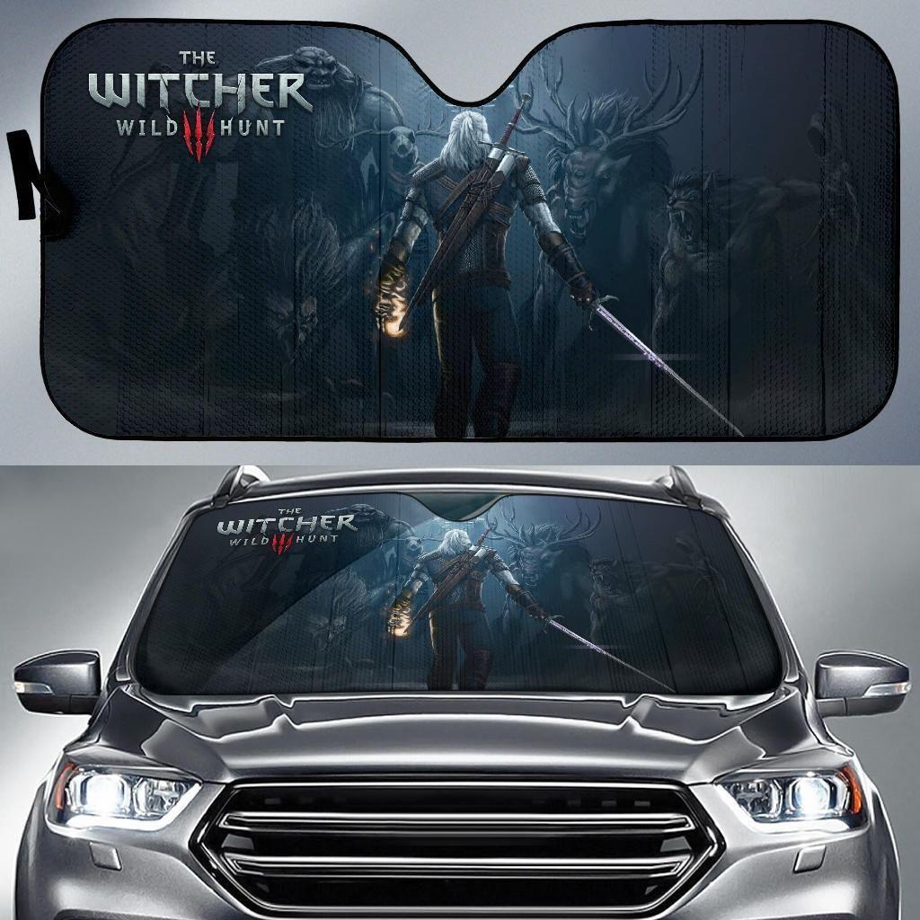 [Car Sunshade] The Witcher 3: Wild Hunt Geralt Gaming 3D  H1230-349