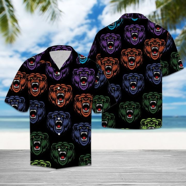 Awesome Bear Hawaiian Shirt Summer Button Up For Men, Women, Couple