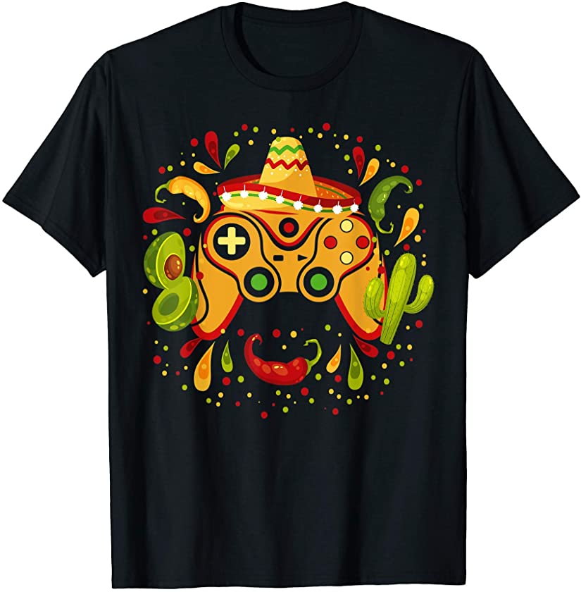 Video Game Gaming Cinco De Mayo Mexican Gamer Boys funny T-Shirt