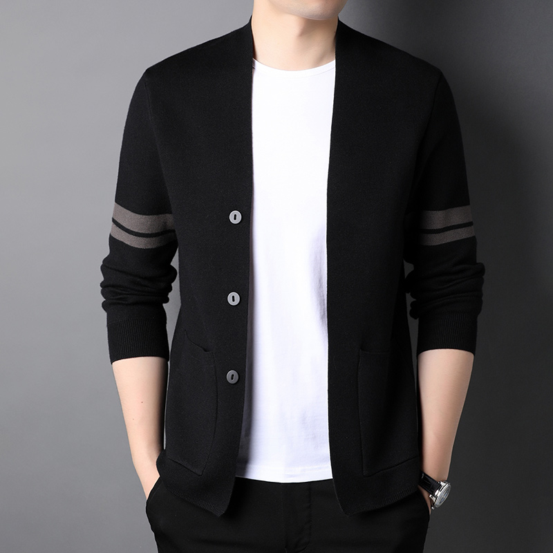 Top Grade New Brand Designer Luxury Fashion Plain Knit Mens Cardigan Sweater Korean Casual Trendy Coats Jacket Men Clothing alx