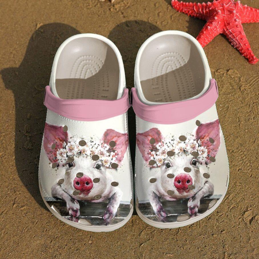 Pig Personalize Clog, Custom Name, Text, Fashion Style For Women, Men, Kid, Print 3D Pink