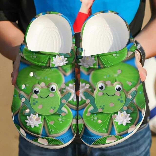 Frog Cookies Lotus 102 Gift For Lover Rubber clog Shoes Comfy Footwear