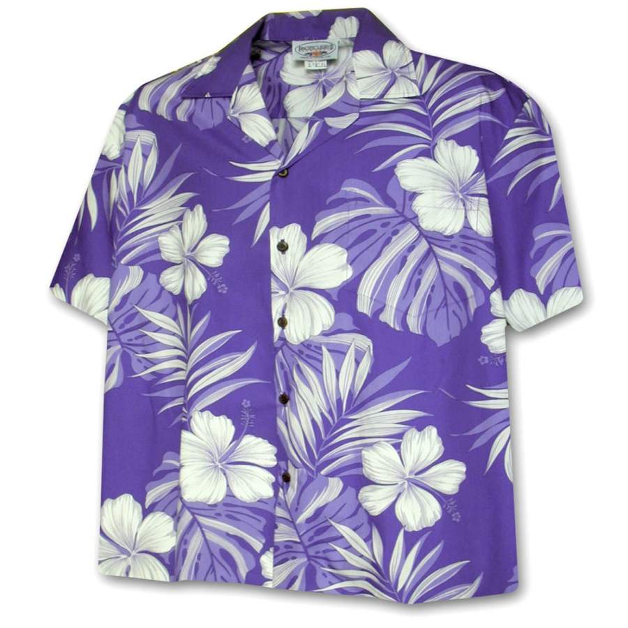 Big Hibiscus Purple Hawaii Shirt Ha2469