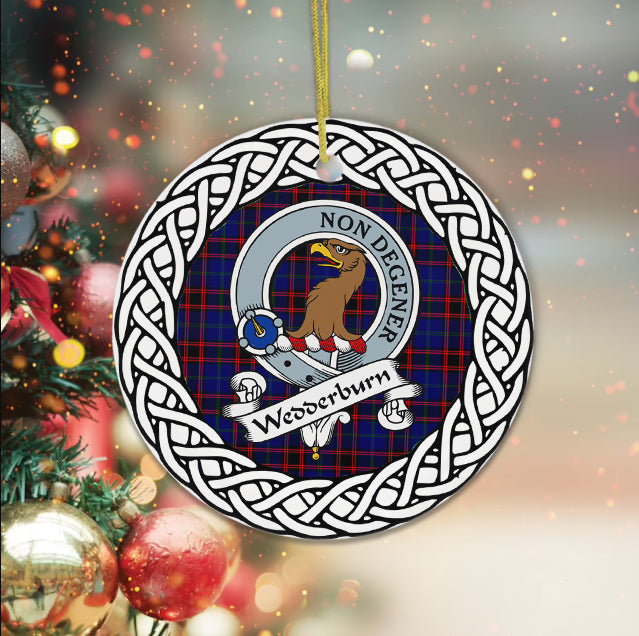 Wedderburn Scottish Clan Tartan Crest Badge Plaid Ornament Gift. Christmas Tree Ornament Tartan Ornament Great Christmas Ornaments Gift