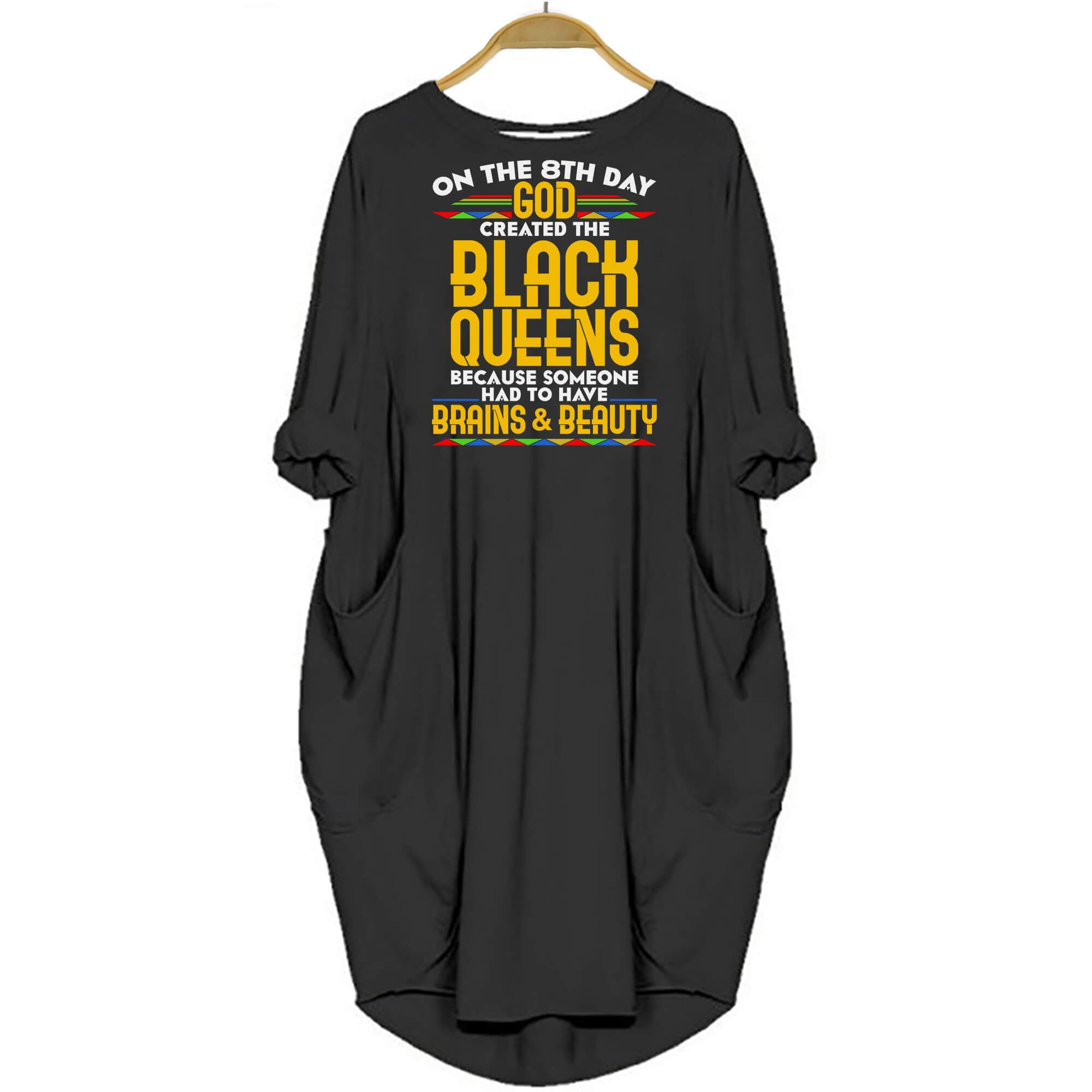 Black Queens Brains Beauty Shirt Melanin Women Summer Dress Melanin Women Black History Month