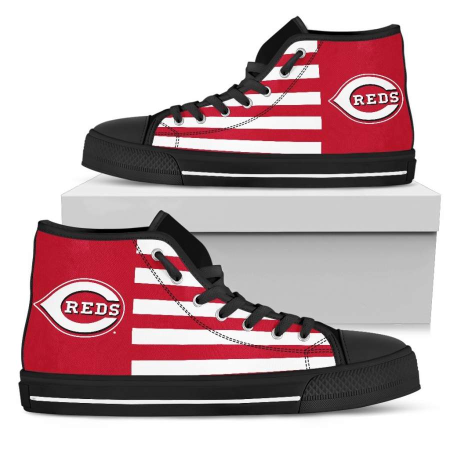 American Flag Cincinnati Reds High Top Shoes