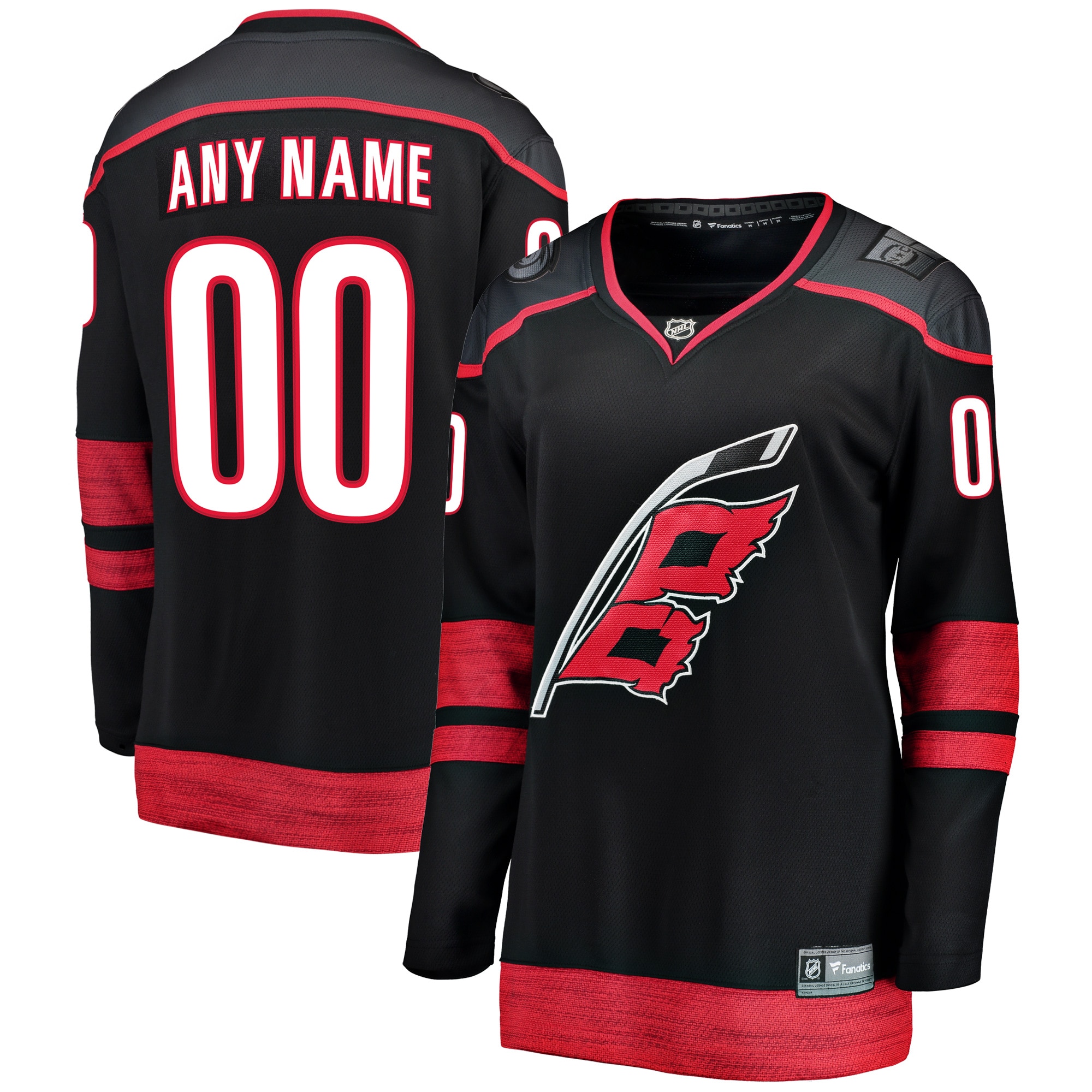 Women's Carolina Hurricanes Black Home Breakaway Custom Jersey